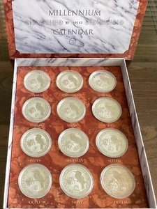 2000 Australia Kookaburra 12x 1oz Coin Set - Millennium Calendar Privy Marks - Picture 1 of 5