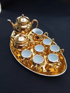 Vintage CMIELOW (Poland) Miniature Tea Set - Gilded Porcelain - Mint Condition - Picture 1 of 10