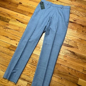 Pantalones de vestir Ted Baker para hombre lisos ajustados lana 30R nuevos con etiquetas $250 azul claro 266366 - Imagen 1 de 10
