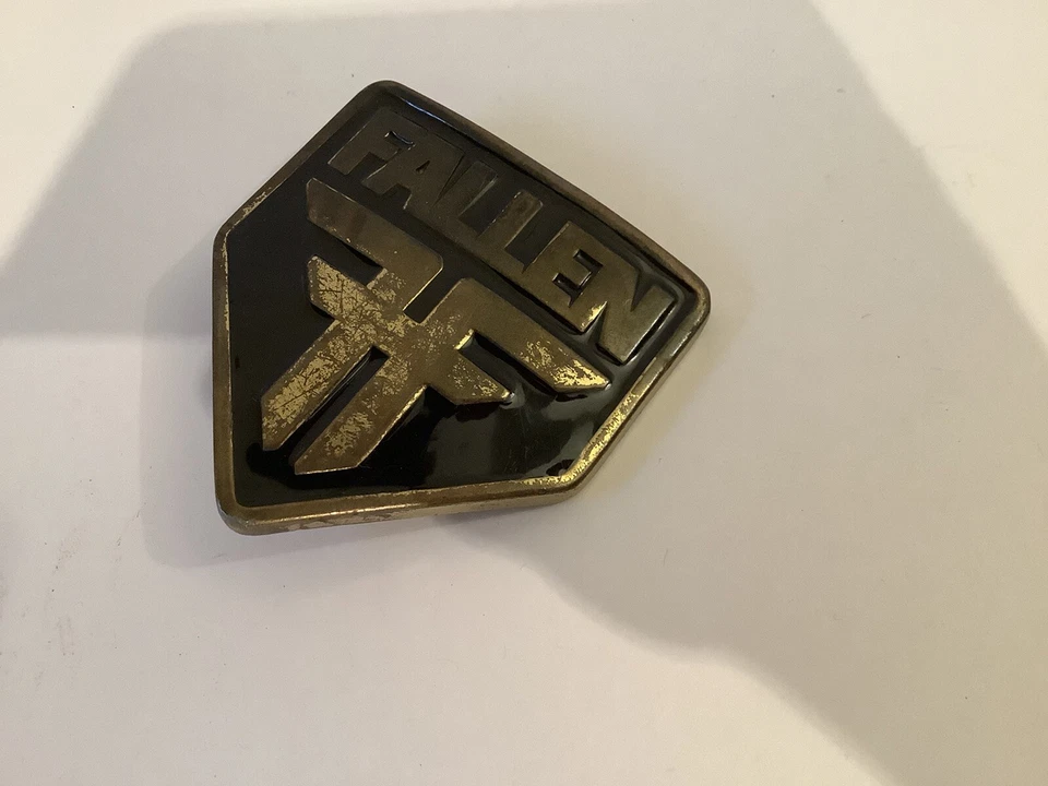 FALLEN BELT BUCKLE - BLACK & CREAM - 3" x 3" - Image 1 of 4