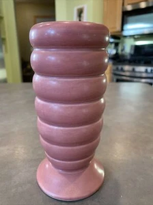 Vtg Monmouth Art Pottery Beehive Vase Dusty Rose Pink Matte - Picture 1 of 12