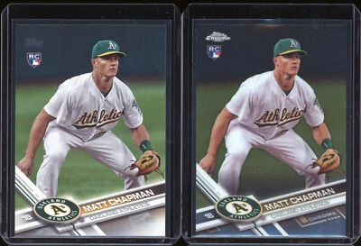 2017 Topps Chrome MATT CHAPMAN rookie RC blue jays - Imagen 1 de 2