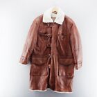 Leather Shade Mens Leather Jacket XL Brown Sherpa Fleece Lined Del Boy
