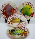 Two's Company Exotic Tropical Fish Plates Set of Four 7.75"