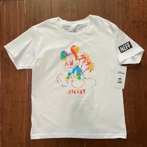 Seltenes NEFF Disney Mickey Mouse Shirt Batik weiß JUGEND S Small Neu mit Etikett NEU - Bild 1 von 5