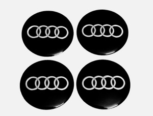 For Audi Car Wheel Center Stickers 4x56mm Rim Hub Stickers Black