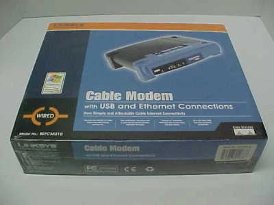 LINKSYS Cable Modem Model BEFCMU10 w/USB Ethernet Wired Brand New Factory Sealed - Image 1 of 4