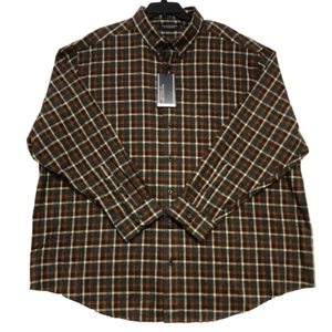 Camicia uomo ROUNDTREE & YORKE a quadri in flanella portoghese grigio/rosso erica 3XB nuova con etichette - Foto 1 di 9