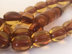 Amber Bakelite Catalin Prayer Beads (21 Beads), Mala. - Picture 1 of 12