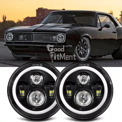 7'' LED Scheinwerfer Blinker Angel Eyes E-Zertifiziert für CHEVROLET Camaro - Bild 1 von 4