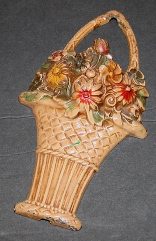 Door Knocker  Cast Metal  Painted Flower Basket  Front Only! Unbranded B4076 GC Cover