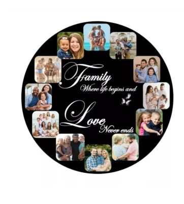 Large Personalised Custom MDF Wall Clock Any Photo/Logo/Text/Image LASER CUT MDF - Image 1 of 4