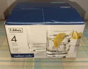 NUOVI Libbey Madison Rocks, occhiali base pesanti 11,7 once/set di 4 - Foto 1 di 6