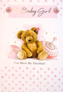 Neugeborenes Baby Mädchen Grußkarte (#31092) - Bild 1 von 2