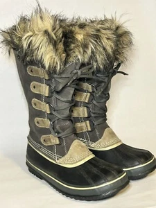 Sorel Boots Womens 7 Winter Snow JOAN OF ARCTIC Faux Fur Suede Rubber Warm - Picture 1 of 6