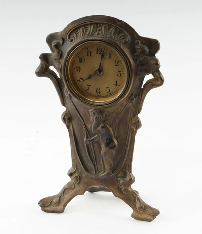 Antique Lux Brass Cupid desk, dresser clock BD21-213 Cover