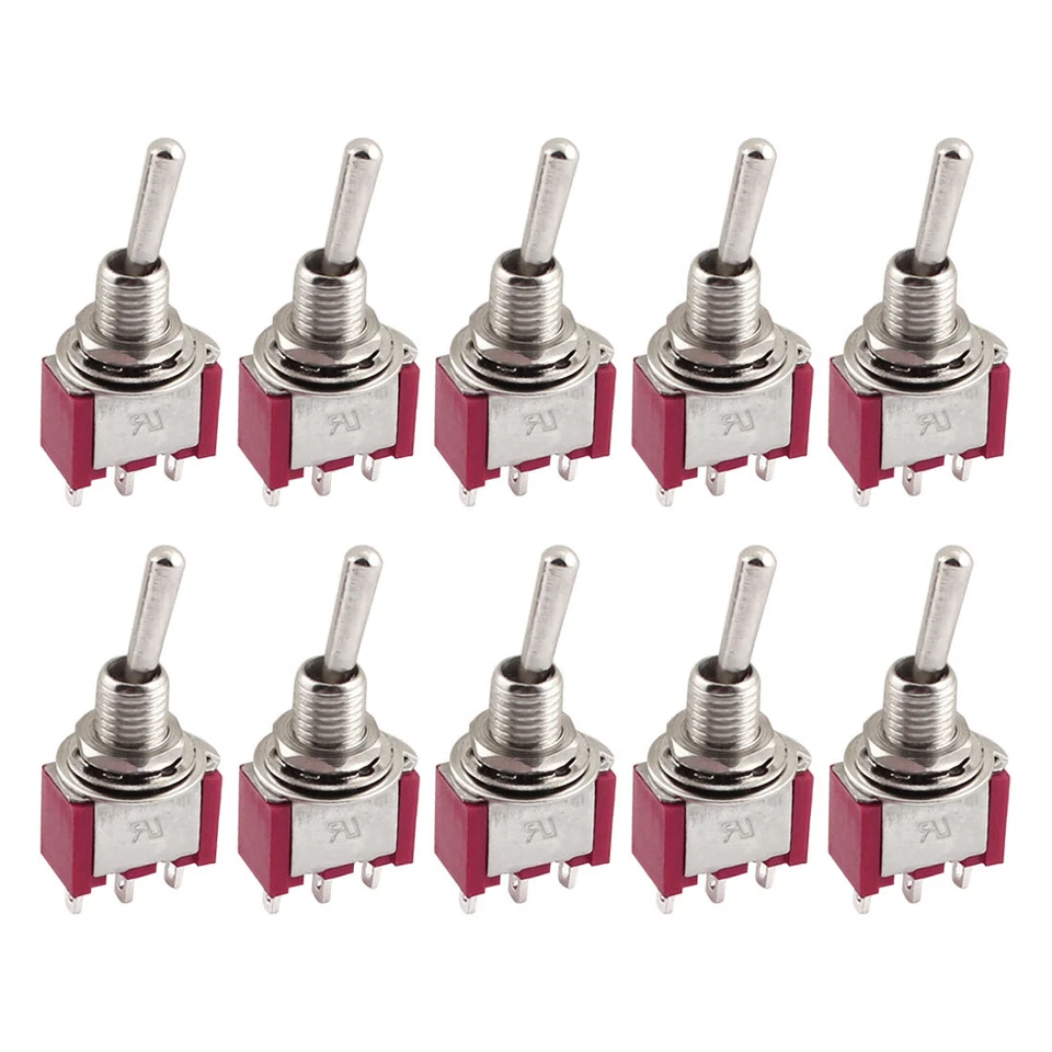 10pcs AC 250V/2A 120V/5A SPDT Interrupteur Inverseur à Bascule Levier On/Off - Photo 1/1