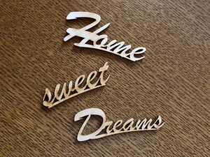 Schriftzug "Home, sweet, Dreams" aus Holz gelasert - Bild 1 von 4