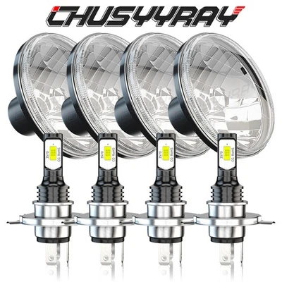 4pcs 5 3/4 5.75" LED Headlights High Low Headlamp for BMW 630CSi 633CSi 635CSi - Image 1 of 4