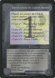 Invocation de Cartes Promo 1 - FRENCH - MECCG Promo - Middle-Earth CCG - Imagen 1 de 6