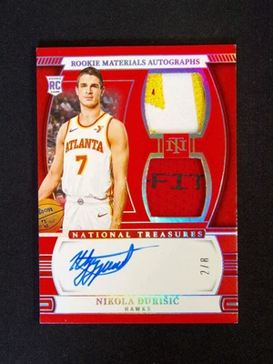 2024-25 National Treasures Nikola Durisic RC Rookie #RMD-DJU Auto Dual Patch 2/8 - Image 1 of 2