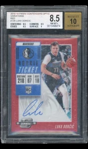 2018/19 Panini Contenders Optic Basketball Luka Doncic /99 Auto RC Red BGS 8,5 - Bild 1 von 2