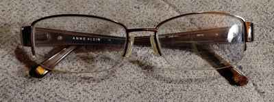 Marcos de metal de media llanta marrón Anne Klein solo 36 16 145 Foto 1 de 2