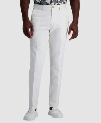 Pantalones de vestir Kenneth Cole Reaction para hombre blancos lisos ajustados de lino talla 40W 30L Foto 1 de 4