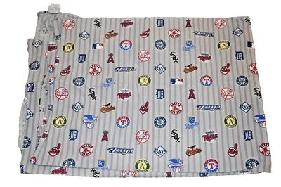 Sábana bajera plana doble de algodón 6H POTTERY BARN TEEN Major League BÉISBOL {TELA} Foto 1 de 2