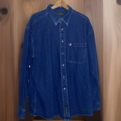 Hombre Timberland Azul Denim Talla Grande - Botones Manga Larga Foto 1 de 4