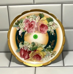 Limoges Coronet France 6" Plate • Handpainted Roses Floral Gold Trim ( Plate 4 ) - Picture 1 of 4