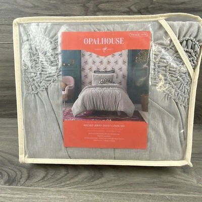 Opalhouse Ruched Jersey Duvet Cover Set Twin / Twin XL Dorm Room Gray - Image 1 of 4