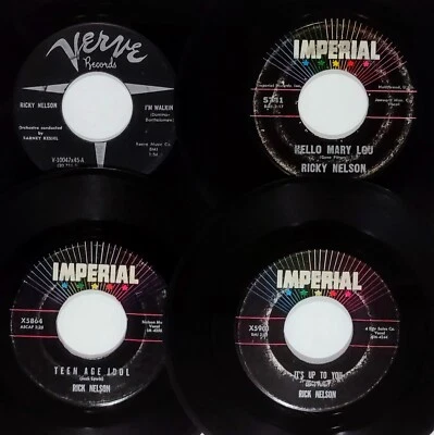 Ricky Nelson - Lot of Four 7" 45 RPM Singles 1950's & 60's "Hello Mary Lou" - Image 1 of 4