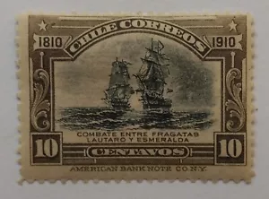 Sello de Chile, 1910, sc#87, como nuevo, con bisagras, original - Imagen 1 de 2