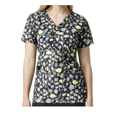 {LG} Easy Fit By Wonderwink Medical Uniform Mock Wrap Abstract Print Scrub Top - Image 1 of 2