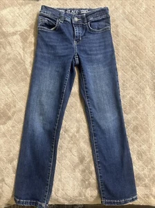 The Childrens Place Boys Jeans Adjustable Waist sz 7 Stretch Straight Dark Wash - Picture 1 of 4