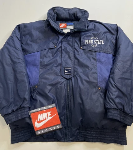 VTG 90s Nike Team Penn State Football Puffer Duck Down Jacket Coat Mens Large Cover