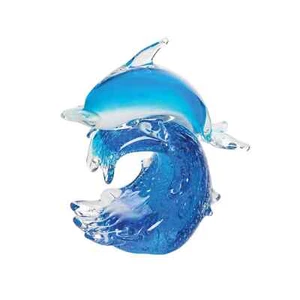 Blue Dolphin Curl Wave Figurine Beachcombers Coastal Nautical Decor Ocean Beach - Picture 1 of 8
