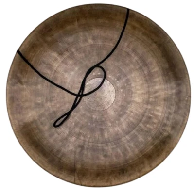 18 inches Tiger Antique Finish Gong, Special Tibetan Gong, Meditation Yoga Gongs - Image 1 of 3