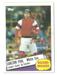 Carlton Fisk Chicago White Sox Record Breaker #1 - Topps casi nuevo-como nuevo 1985 - Imagen 1 de 2