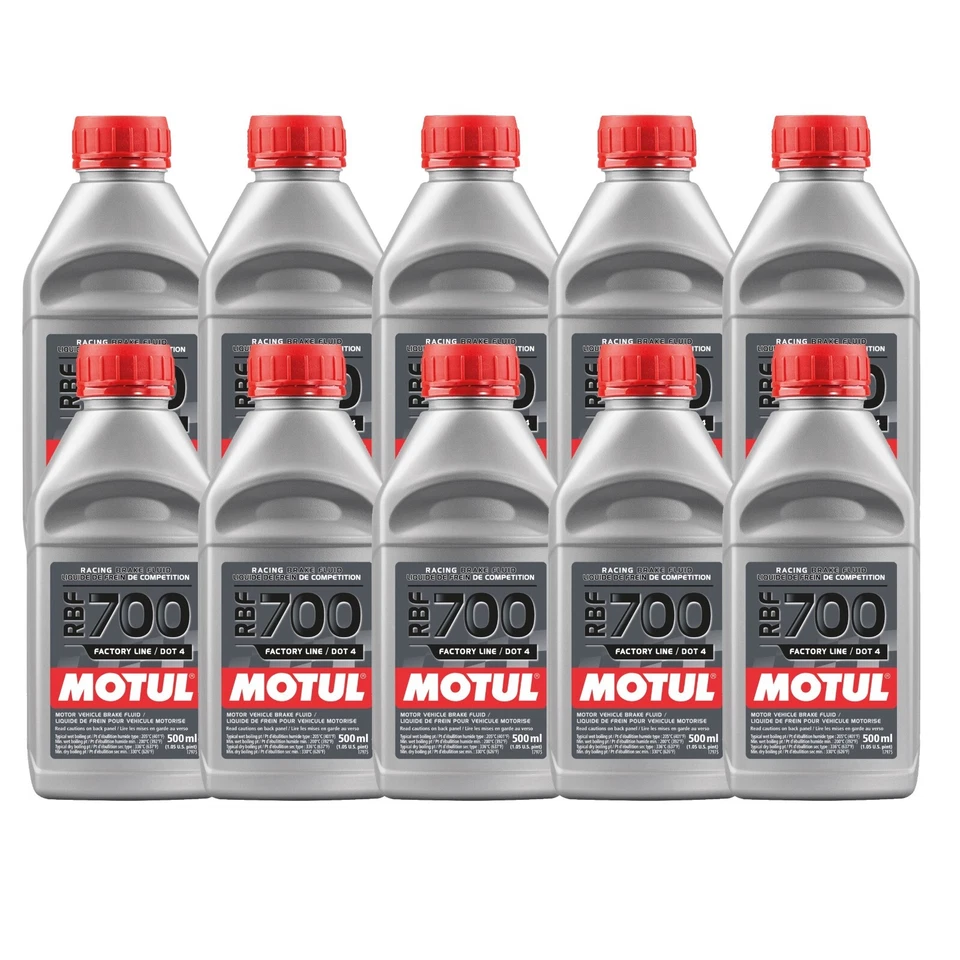Fluido de freio de corrida Motul RBF 700 5L alto desempenho DOT4 (10X500ml) - Imagem 1 de 1