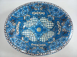 17" X 14" TALAVERA SINK drop in or undermount mexican bathroom handmade ceramic - Picture 1 of 5