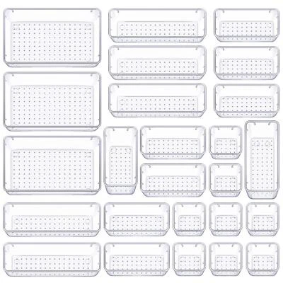 25 Pack Draw Organiser Desk Drawer Fridge Tray Makeup Storage Plastic Divider UK - Image 1 of 4
