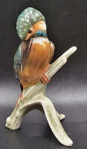 Vtg GOEBEL Kingfisher Figurine West GERMANY 4" Tall Bird Branch TMK3 1960-1972 - Picture 1 of 11