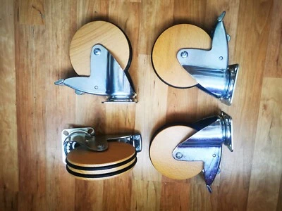 Tente Premium Lenkrollen mit Gummiband und Bremsfunktion, 120mm Durchmesser. SET - Bild 1 von 4