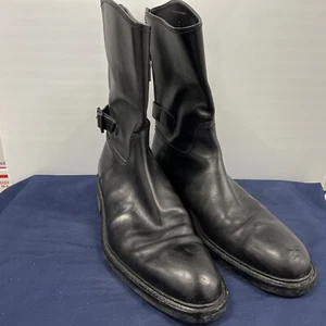Gucci Leather Boots Shoes UK 10.5 US 11.5 EU 44.5 Mens Motorcycle - Picture 1 of 13