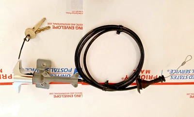 1975-1991 FORD ECONOLINE VAN FACTORY UNDER DASH LOCKING HOOD CABLE WITH KEY - Image 1 of 2