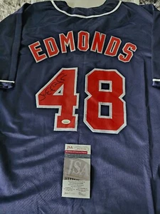 Jim Edmonds Autographed/Signed Jersey JSA Anaheim Angels Los Angeles - Picture 1 of 8