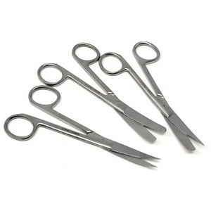 3 Pcs Operating Scissors 4.5" Curved Sharp/Sharp+Sharp/Blunt+Blunt/Blunt Ends - Picture 1 of 12