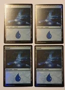 MTG Innistrad Midnight Hunt Foil Basic Land Playset 4x swamp Nm - Picture 1 of 1